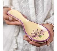 City to Cottage Repose-cuillère en céramique fabriqué à la main - Support de cuillère en céramique pour comptoir de cuisine pour ustensiles et outils de cuisine - Repose-cuillère floral Levander pour