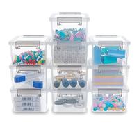 Citylife Lot de 10 Petite Boîtes de Rangement 500ml avec Couvercle Caisse Rangement Transparente Empilable Plastique Boîtes en Plastique Robuste pour et Bricolage Acheté, 11 x 8 x 5,5cm