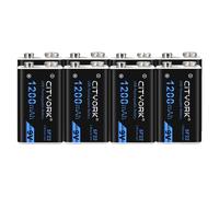 CITYORK Batterie rechargeable 9V, capacité 1200mAh, connecteur de charge Micro USB, 8pcs
