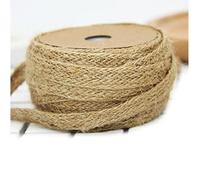 CIVIOOH 10M Nature Jute Tressé Ruban Plat Toile De Jute Ficelle Chanvre Cordons Bricolage Artisanat Décoration De Fête De Mariage Couture Vintage Ruban Corde Artisanat