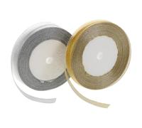 CIYODO 2 Rouleaux Ruban Décoratif Métallisé Polyester, Rouleau de 22m | Effet Scintillant Festif, Texture Douce et Usage Polyvalent, pour Emballage de Bonbons et Décorations