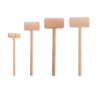 CIYODO 4 Pièces Maillet De Crabe En Bois Marteau De Fruits De Mer Pour Casser Crustacés Maillet De Gâteau Poignée Ronde Bordure Lisse 7.87 X 2.56 X 1.38 Pouces