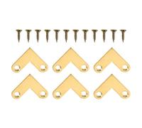 CIYODO 6 Pièces Équerre D'angle Plate en Laiton pour Meubles, Fixation | Surface Lisse, Pose Simple, Coin de Meuble pour Cadres Photo et Bricolage, Finition Or