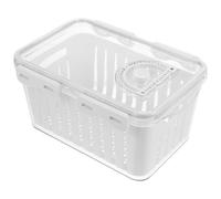 CIYODO Boîte de Conservation Alimentaire Réutilisable avec Panier Égouttoir Bac Transparent pour Fruits et Légumes Multi Usage pour Réfrigérateur et Facile à Nettoyer Grand Format