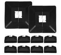 CIYODO Couvercle inférieur à poteau fendu en plastique noir 20x20 cm, lot de 6, cache plastique pour rail, base de colonne modulaire, pour escaliers et balcons