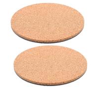 CIYODO Liège Soucoupe de Pot de Fleurs Support Coussin Ronde, 2 Pièces | Réutilisable, Réduit la Friction, Protège les Surfaces, pour Pot de Fleurs, Couleur Kaki