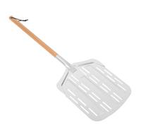 CIYODO Pelle à Pizza Facile à Utiliser en Aluminium Perforée Manche Amovible en Bois pour Restaurants et Pizzerias, Accessoire Pratique Cuisine Professionnelle