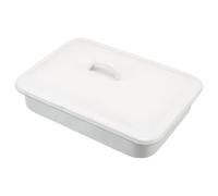 CIYODO Plat à Rôtir Rectangulaire Émaillé avec Couvercle Plat à Four Antiadhésif Polyvalent Résistant et Profond pour Viande Poulet Légumes et Pâtisserie