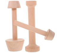 CIYODO Poussoir à Tartelettes aux Œufs en Bois Double Face 3pcs, Outil de Pâtisserie Sûr Tartelettes, Moule à Pâte Lisse pour Cuisson DIY