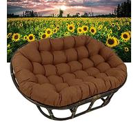 CJCSM Coussin de Chaise Papasan, Coussin de Chaise d'oeuf Rond rembourré Double extérieur de Jardin, Coussin de siège de Remplacement pour hamacs de Panier Suspendu (Brown 66.9 * 47.2inch)