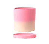 CJHFR472SG Jardinière Gradient Pink Ceramic Cylindrical Plant Pot; Wide-mouthed Terracotta Pot Suitable for Snake Plants Intérieur-Extérieur(Moyen)