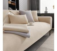 CJJZFO Housse de canapé antidérapante en chenille - Beige - 70 x 150 cm