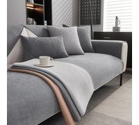 CJJZFO Housse de canapé antidérapante en chenille - Gris - 70 x 150 cm