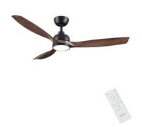 CJOY Ventilateur Plafond avec Lumiere 132cm avec Telecommande Bois | 6 Vitesses, Minuterie,3 CCT Dimmable, Silencieux Réversibles CC, Mémoire Fonction, Mode Veille, 3 Pale