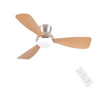 CJOY Ventilateur Plafond avec Lumiere Bois, 106CM Ventilateur Plafond | Silencieux avec Telecommande, 6 Vitesses, 3 CCT Dimmable, Réversibles CC, Montage Encastré, Ventilateur Plafond Chambre