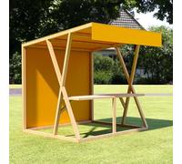 CJWKXQOL Kiosque de Marché en Bois avec Auvent | Structure mobile pour marchés de producteurs, événements éphémères en extérieur(25,150*200cm/59.1*78.7in)