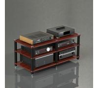CJWKXQOL Meubles Multimedia AV Aluminium Bois | Pieds amortissants avec double espace rangement ampli pour salon, studio et cinéma maison(Red,54*120cm/21*47in)