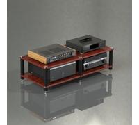 CJWKXQOL Meubles Multimedia AV Aluminium Bois | Pieds amortissants avec double espace rangement ampli pour salon, studio et cinéma maison(Red,37*120cm/14.5*47in)