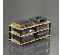 CJWKXQOL Meubles Multimedia AV Aluminium Bois | Pieds amortissants avec double espace rangement ampli pour salon, studio et cinéma maison(Yellow,54*120cm/21*47in)