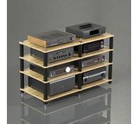 CJWKXQOL Meubles Multimedia AV Aluminium Bois | Pieds amortissants avec double espace rangement ampli pour salon, studio et cinéma maison(Yellow,75*120cm/29.5*47in)