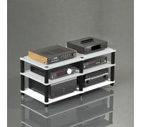 CJWKXQOL Meubles Multimedia AV Aluminium Bois | Pieds amortissants avec double espace rangement ampli pour salon, studio et cinéma maison(White,54*120cm/21*47in)