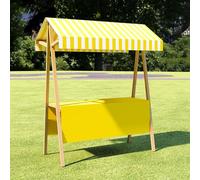 CJWKXQOL Stand de Marché Pliable en Bois avec Auvent | Structure en bois, kiosque mobile, adapté aux marchés extérieurs et producteurs(Yellow,150*200cm/59.1*78.7in)