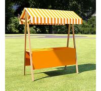 CJWKXQOL Stand de Marché Pliable en Bois avec Auvent | Structure en bois, kiosque mobile, adapté aux marchés extérieurs et producteurs(Orange,200*200cm/78.7*78.7in)
