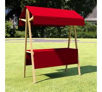 CJWKXQOL Stand de Marché Pliable en Bois avec Auvent | Structure en bois, kiosque mobile, adapté aux marchés extérieurs et producteurs(Red-A,200*200cm/78.7*78.7in)