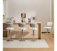 Ckaff Lot de 4 Tabourets de Bar, Tabourets Bar Réglables en Hauteur, Chaise de Bar Chaise Haute Bar, Tabouret Ilot Central Cuisine avec Dossier et Repose-Pieds pour Cuisine, Bar, Bou ris