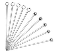 CKANDAY - Lot de 10 médiators à cocktail en acier inoxydable réutilisables en métal pour Martini, fête, événement, cercles/balles, 2 styles argentés