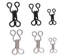 CKANDAY Lot de 120 paires de crochets à coudre et œillets pour soutien-gorge, vêtements, pantalons, jupe, couture, veste, manteau en fourrure, bricolage, artisanat, 3 tailles, argent noir