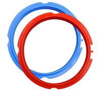 CKANDAY Lot de 2 bagues d'étanchéité pour pot instantané Mini de 3 litres, bague d'étanchéité de rechange en silicone pour autocuiseur électrique de 3 litres, bleu + rouge