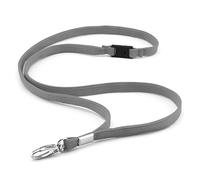 CKB Ltd 50x Premium Grey Cordon Lanyard courroie de cou Strap lanière Swivel Metal Clip For Carte ID Support De Badge Card Holder 46cm