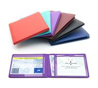 CKB LTD Étui de protection pour permis de stationnement pour personne handicapée en cuir synthétique souple avec porte-badge de voiture, violet