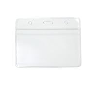 CKB LTD Lot de 10 Porte-badges en plastique transparent Souple Horizontal Conférences Visiteurs Événements Carte d'identité Standard Étanche 10 x 8cm Format de l’insert 9.8 x 6cm