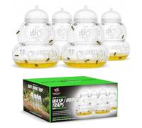 CKB LTD Lot de 4 pièges à guêpes en plastique grands capteurs Pot à miel en bouteille design suspendu Piège à insectes et frelons pour l'intérieur et l'extérieur CKB-WCP04