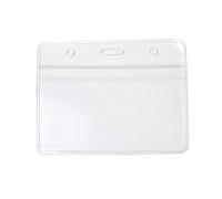 CKB LTD Lot de 50 Porte-badges en plastique transparent Souple Horizontal Conférences Visiteurs Événements Carte d'identité Standard Étanche 10 x 8cm Format de l’insert 9.8 x 6cm
