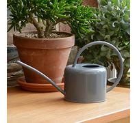CKB LTD® Petit arrosoir en Acier galvanisé de 1,1 l avec revêtement en Poudre Peinture à la Craie pour Plantes d'intérieur Design Moderne en métal avec Bec Fin et poignée Haute (Gris
