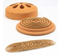 CKB LTD Porte-encens à la citronnelle en terre cuite avec 10 bobines - Brûleur anti-insectes d'extérieur pour table de jardin, camping, patio d'été
