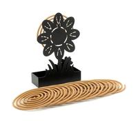 CKB LTD Porte-encens en spirale anti-moustiques - Comprend 10 bobines de citronnelle, fleur en métal, bâton de bobine anti-insectes avec cendrier pour utilisation en intérieur et en extérieur dans le