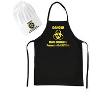 CKB LTD Tablier de cuisine et chapeau de cuisine Motif Danger Man, Noir , taille unique