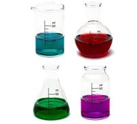 CKB LtdÃ‚® Set of 4 - Laboratory Chemistry Shot Glasses Drinks Shooters 50ml - Science Themed Novelty Lab Shaped Beaker & Flask by CKB Ltd