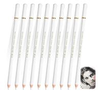 CKDSA Lot de 10 Crayons De Charbon De Bois Blanc Esquisse Crayons De Surbrillance Pastel Carbon Outils Pour Artiste Dessin Croquis Mélange Croquis Ombrage Débutants et Artistes Rentrée scolaire