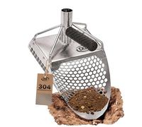 CKG Pelle à sable pour détection de métaux robuste en acier inoxydable 304, pelle détecteur de métaux avec poignée, détecteur de chasse au trésor pour trouver la plage or, 11,5 x 7, taille M
