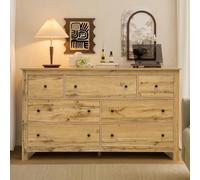 CKKNN Commode avec 7 tiroirs, buffet de salon de 152 cm de large | Commode blanche moderne et minimaliste pour chambre à coucher, salle à manger, entrée et salon