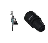 Claber 8428 Aquauno Video-2 Programmateur d'irrigation, Noir/Orange/Gris & 91009 Micro - Raccord Rapide 12,7 cm (1/2")