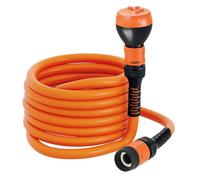 Claber TWIDDY 25m Tuyau extensible avec accessoires, ultraléger anti-torsion, raccords Quick-Click et lance à 5 jets, flexible et compact