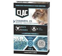 CLAC Chanvryl 25 - Anti-Rats et Anti-Souris Céréales à Base de Brodifacoum - Mélange Chanvre & Avoine - Appât Raticide Ultra-Appétent - Efficace dès la Première Ingestion