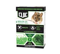 Clac Mulox25 - Anti-Mulots & Anti-Rats Puissant - Céréales à l’Avoine Très Appétent - Appât Professionnel à base de Bromadiolone - Action Rapide et Durable - Intérieure & Extérieure (Greniers, Jardin