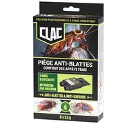 Clac® Piège Anti-Cafards Professionnelle x6 - Appât Insecticide Très Appétant - Élimine Colonies de Cafards et Blattes - Efficacité Jusqu’à 3 Mois - Tous Types de Blattes - Activation par Pression